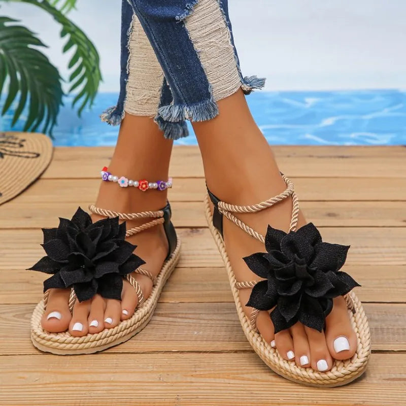 2026 NEWFlower Wedge Sandals for Women Summer Fashion Platform Slippers Woman Lightweight Non Slip Beach