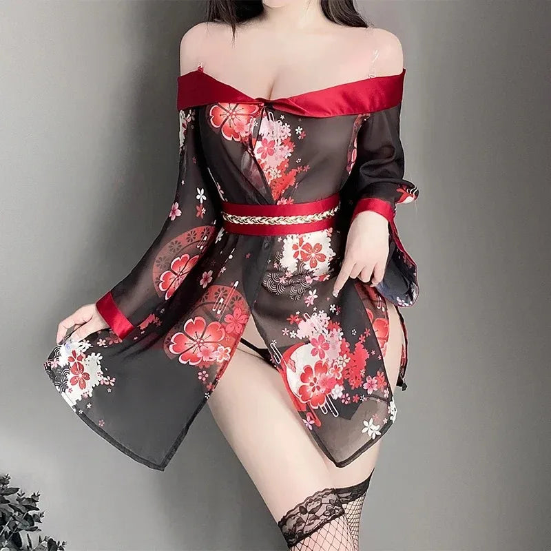 Porn Women Sexy Lingerie Cat Cosplay Costumes Black Shiny Halter Hollow Top with Dress Nightgowns Role Play Erotic Dress
