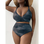 0XL - 4XL New Tie Dye Bikini Large Size Swimwear Plus Size Women Swimsuit Female Two-pieces Bikini set Bather Bathing Suit V5303