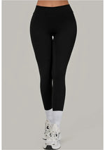 Women High Waist Yoga Pants Leggings - Seamless Color Block Fast-Dry Breathable Gym Running Fitness Tights Butt Lifting Effect