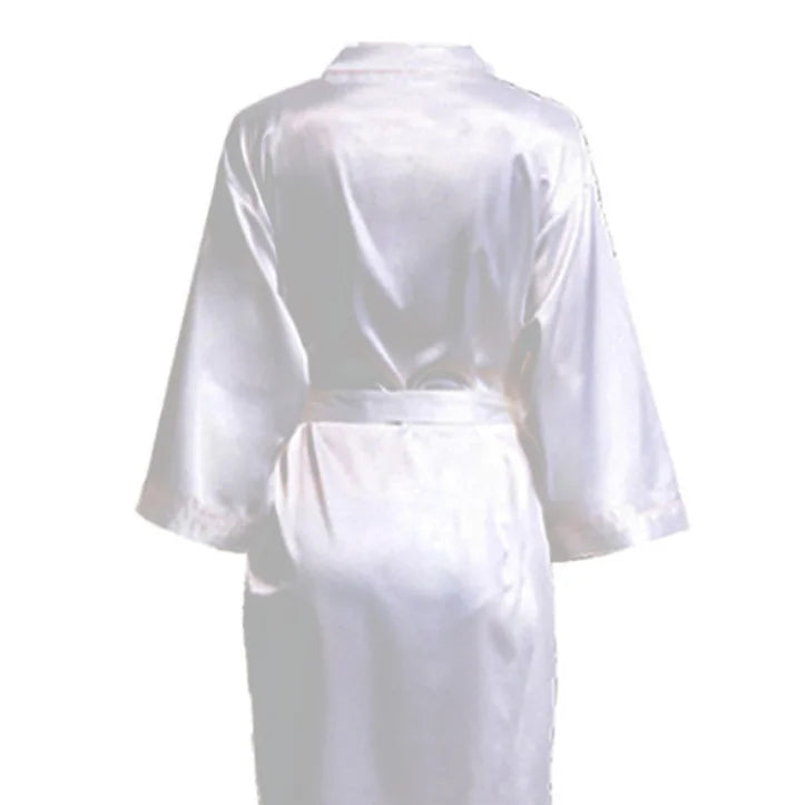 Wedding Party Team Bride Robe With Black Letters Kimono Satin Pajamas Bridesmaid Bathrobe SP2000