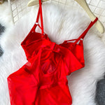 MOYISU Sexy Western Style Bodysuit for Women Sheer Net Halter Push Up Pads Summer Lingerie Figure Control See Through Hot Sale