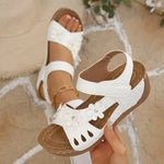 Womens Flower Wedge Sandals 2026 Summer PlatformChunky Heel Open Toe Beach Shoes