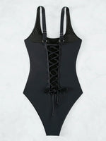 S - XXL Sexy Criss Cross Backless Women Swimwear One Piece Swimsuit Female High Leg Cut Monokini Bather Bathing Suit Swim Lady