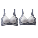 2Pcs/Set Non-wire Push-Up Bras Women's Anti-sagging Lift-up Bra Side Support Adjustable Straps No Show Plus Size Underwear M-4XL