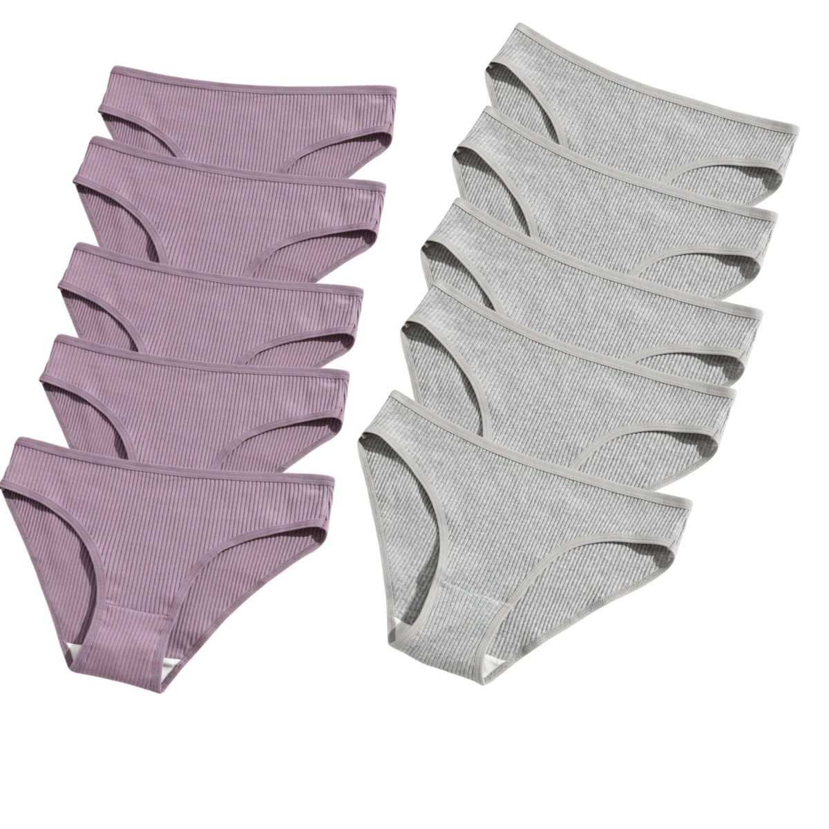 10Pcs/Set Women Cotton Briefs Breathable Panties Low Waist Briefs Sports Solid Soft Skin-Friendly Underwear Daily Wear S-XXL