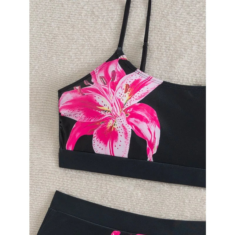New Spiral Pit Strip U-Shaped High-Waisted Bikini Sexy Swimsuit Swimsuit Women Lightweight Fashion Classic Versatile Simple