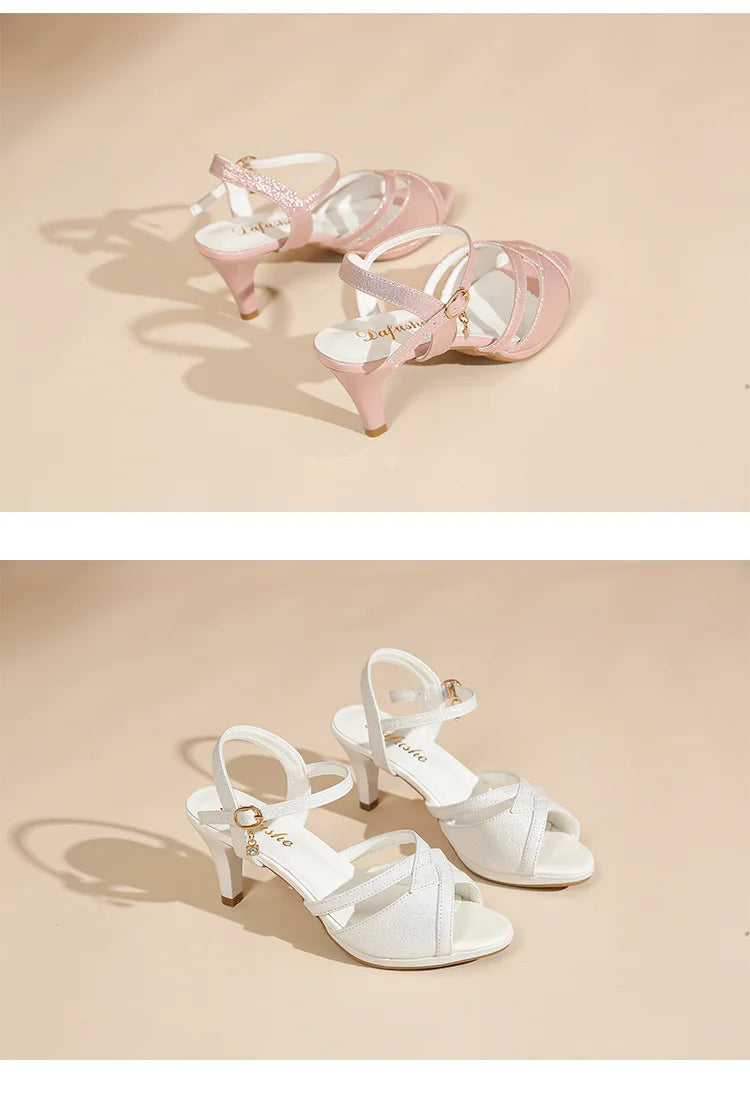 Sandals for Women'sNew Summer Elegant Temperament High Heels Coarse Heels Fish Mouth Breathable Comfortable Fashion Pumps