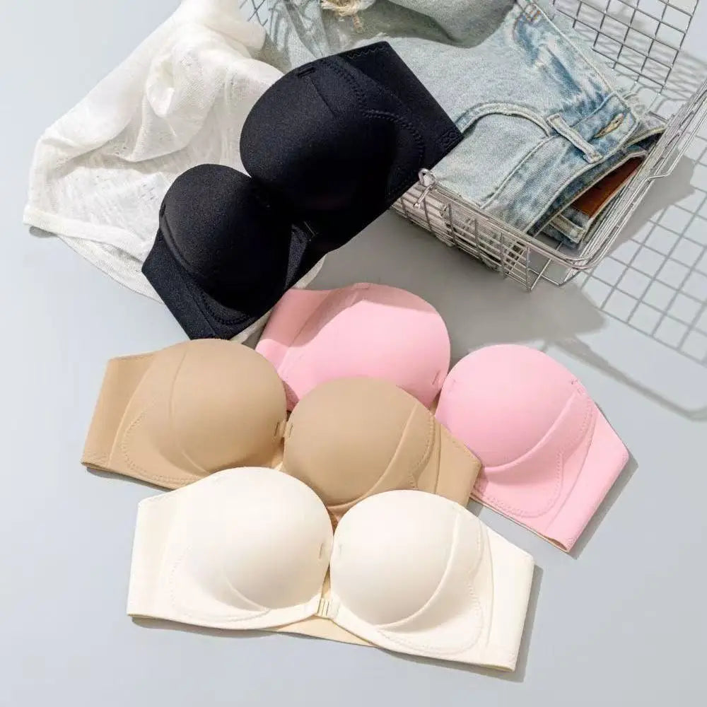 2026 Strapless Non-slip Sexy Lingerie for Women Front Buckles and Small Breasts That Make Them Look Bigger Thicker Bra Underwear