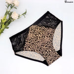Beauwear Middle Waist Leopard Women Clothing Short Panties Sexy Lace Briefs Plus Size Female Underwear Sexy Lingeires for Ladies