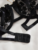 Lady Floral Embroidery Lingerie Set Women Sheer Bra and Brief Underwear Set Satin Sexy Intimates Underwear