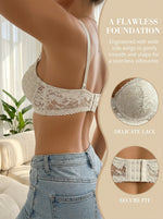 Women Push Up Bra Lace 3/4 Cup Bra Sexy Delicate Floral Lace Underwear For Date Night Sexy Lingerie For Wedding Bridal B6127