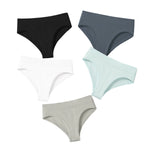 5Pcs/Set Briefs High Rise Panty Women Panties Female Underpants Solid Color Seamless Underwear S-XXXL Sexy Lingerie Intimates