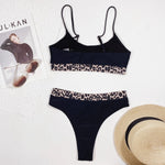 Bikini 2026 Sexy Push Up Swimwear Swimsuit Women Leopard Print Patchwork High Waist Bikinis Set Bathing Suit Beach Bikini Female