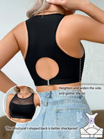 Women's Sexy Bras Breathable Mesh Seamless Yoga Sports Camisole Wireless Single-Layer Bra