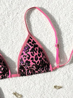 Sexy Leopard Print Bikini 2 Piece Set Women Laced Up Split Swimsuit Low Waist Beachwear 2025 New Summer Swimwear Bikinis Set