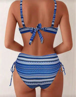 2026 Strappy Drawstring High Waist Bikini Women Stripe Swimwear Female Sexy Swimsuit Bather Bathing Swimming Swim Suit Beachwear