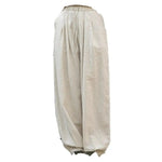 Solid Color Harem Trousers Women Casual Pants Elastic Waist Adjustable Drawstring Solid Color Wide Leg Trousers