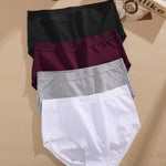 4Pcs/Set Women Cotton Briefs Seamless High Waist Breathable Underwear Female Stretch Comfortable Lingerie New solid color Panty