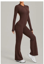 Women's Seamless Yoga Jumpsuits Sports Fitness Gym One-piece Long-sleeves Hip-Lifting Beauty Back Workout Training Bodysuits