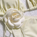 Sexy 3D Flower Black Triangle Bikinis Sets Micro Thong Swimsuit Women String Halter Bathing Suit Bikini 2026 Mujer Biquinis Swim