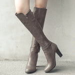 2020 fashion high heels women knee high boots pu leather office ladies dress shoes spring autumn boots woman big size 34-43 63