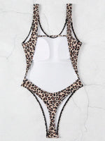 S - XL 2025 Leopard Backless Women Thong Swimwear One Piece Swimsuit Female Monokini High Leg Cut Bathing Suit Swim Beach Wear