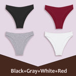 4Pcs Women's Cotton Briefs Seamless Women Sexy Panties Intimates Solid Color Breathable Underwear Female Low Waist Soft Lingerie