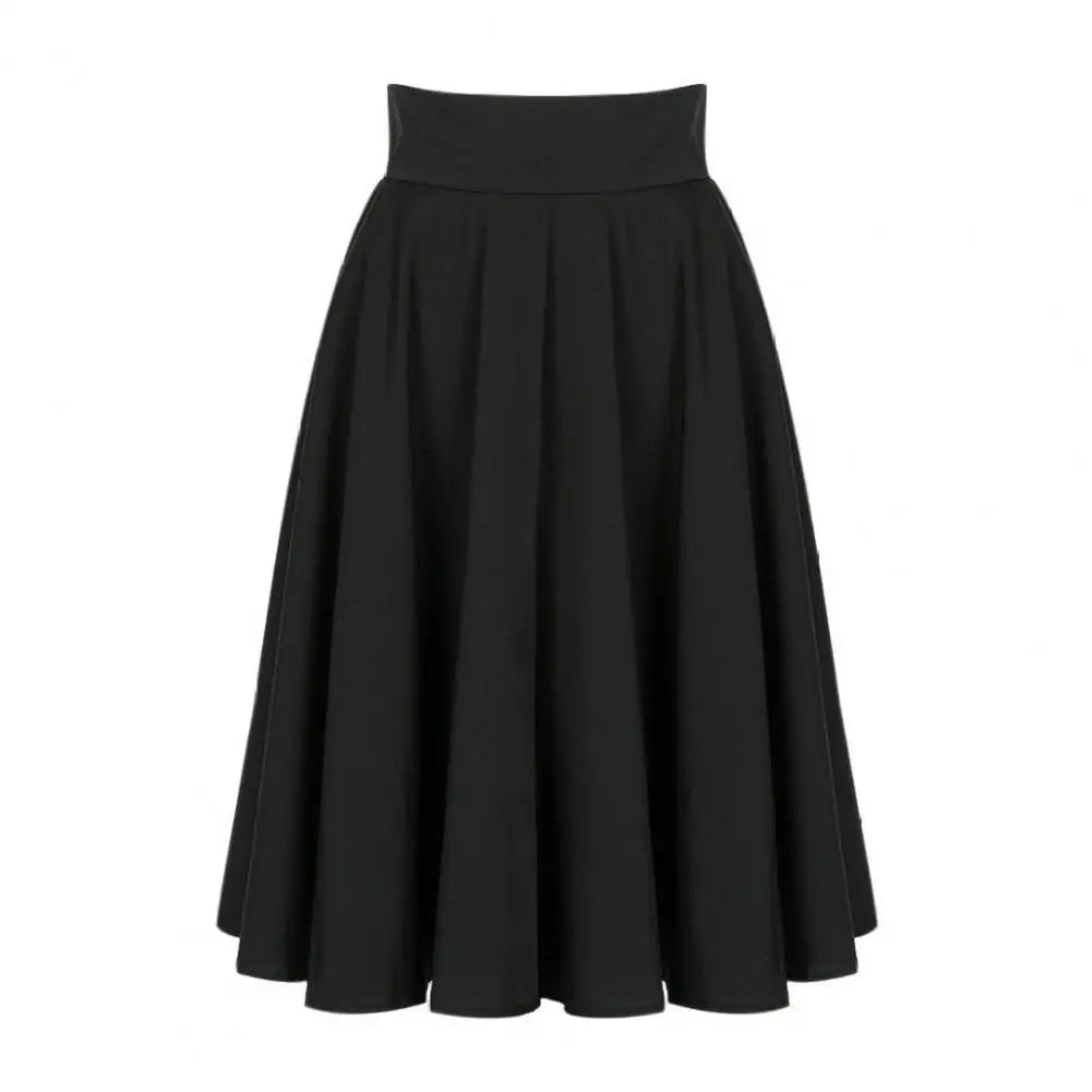 Women Skirt Elastic High Waist A-Line Style Skirt Solid Color Large Hem Skater Skirt Bohemia Style Skirts Women's skirt