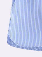 Foridol Stripes Crop Top+shirt 2 Pcs Outfits Women Casual Summer Autumn Casual Set Blue Matching Set Shorts Set Female Suit