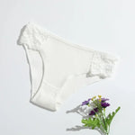 4Pcs/Set Cotton Panties Women Low Rise Briefs Breathable Underwear Solid Color Lace Trims Panty Female Underpants Sexy Lingerie