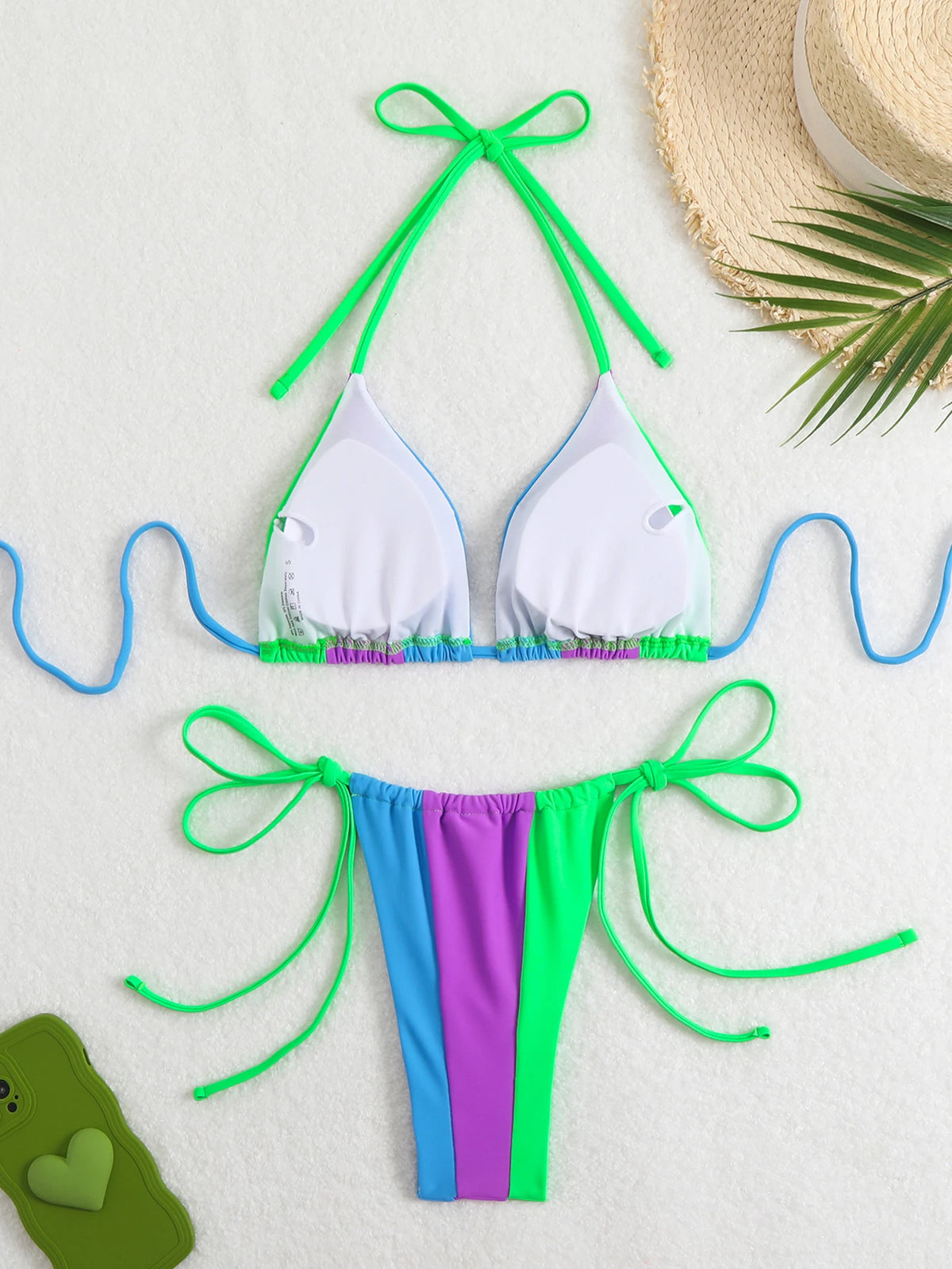 2026 Halter Triangle Bikinis Printed Swimsuit Women Sexy String Swimwear Female Bathers Swimming Bathing Swimming Swim Suit