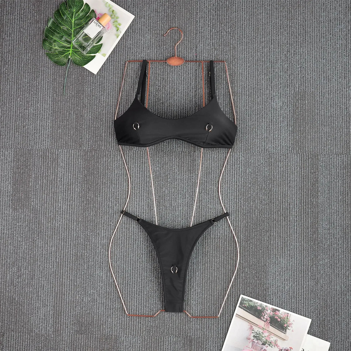 2026 Female Bikini Set Black Biquini Bathing Suit Thong Push Up Bikinis Sexy Women Swimsuit Swimwear Swimming Suits Beachwear