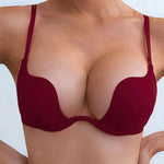 Fashionable Sexy Push-Up Bra U-Shaped Multi-Wear Bralette Invisible Backless Underwire Padded Lingerie Straps
