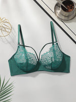 1 Pcs High Quality Sexy and Hot Green Lace Lingerie Sexy Cross Strap Bra Women's Underwear Push Up Bra Fashion Party Bra MR2986