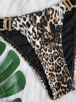 Sexy Leopard Crystal Diamond Bikini 2025 Women Swimsuit Female Halter Swimwear Two Pieces Bikini set Brazilian Bathing Suit Swim