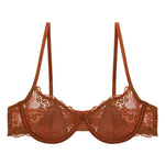 French Sexy Lingerie Ultra-thin Satin Lace Lingerie Set Anti Sagging Bra Half Cup Ultra-thin Lace Gather Anti-sagging Bra Set
