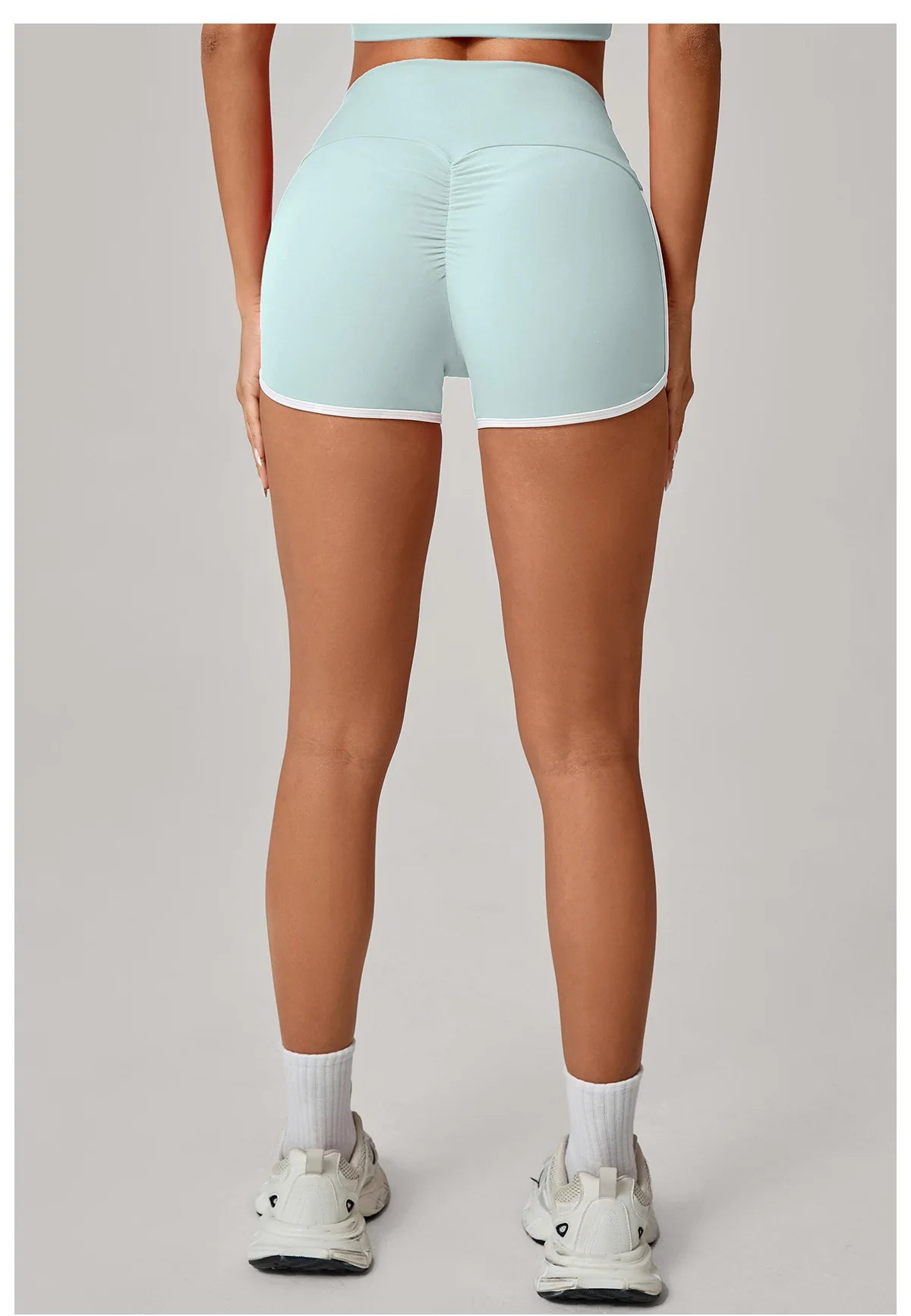 Color Blocking Patchwork Yoga Shorts Women Tight Fitting Peach Hip Lifting Sports Pants Gym Running Bike Wear Leggings