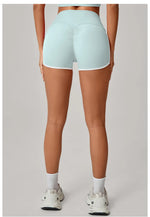 Color Blocking Patchwork Yoga Shorts Women Tight Fitting Peach Hip Lifting Sports Pants Gym Running Bike Wear Leggings
