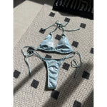 Glitter Sparkling High Cut Halter Bikini Female Swimsuit Women Swimwear Two-pieces Bikini set Bather Bathing Suit Swim V5102S