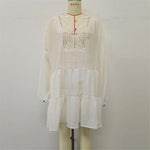 2025 Long Sleeve Hollow Out Crochet Knitted Tunic Beach Cover Up Cover-ups Beach Dress Beach Wear Beachwear Female Women K6674