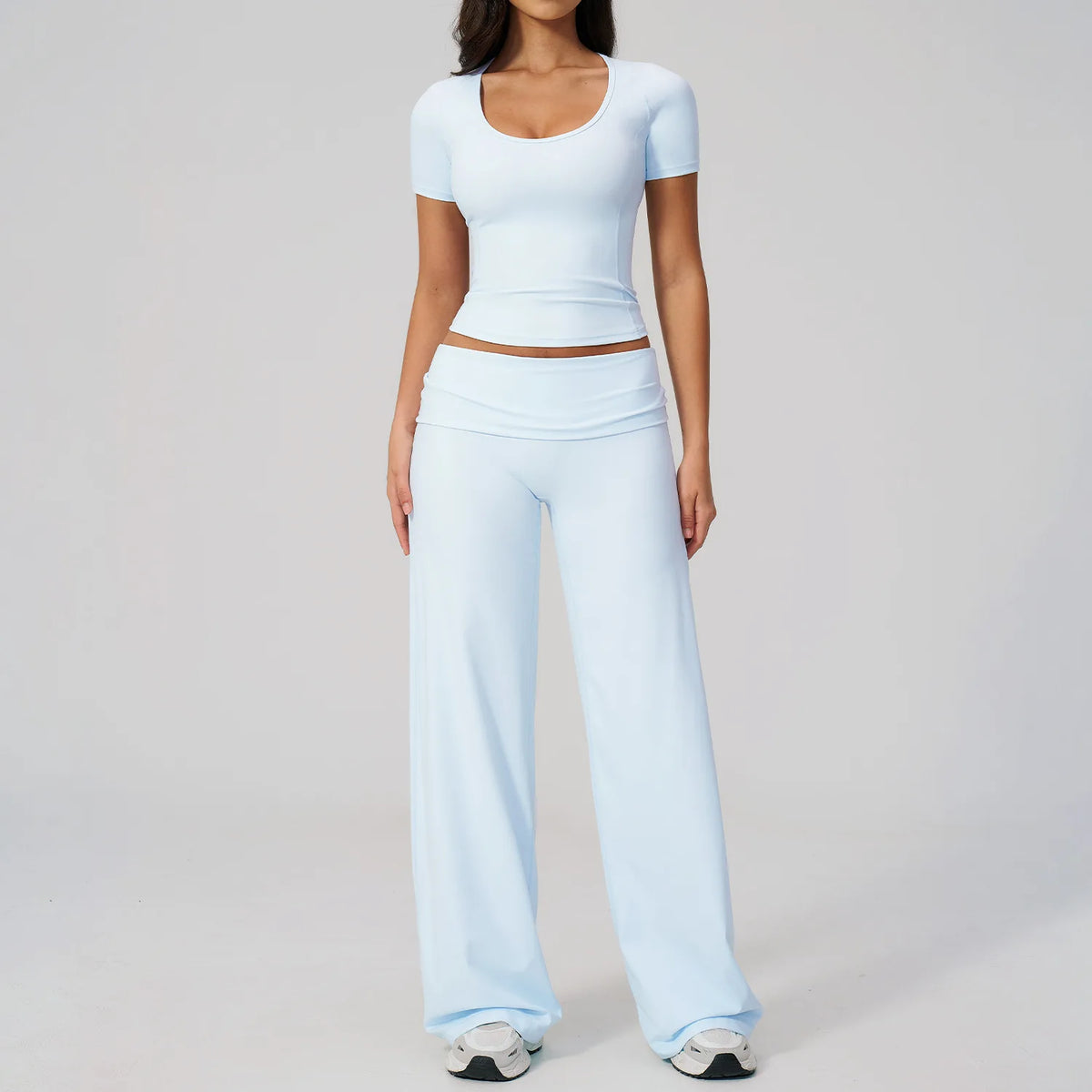 2PCS Yoga Suit Women Tracksuit Sports Set Gym Set Running Workout Clothes Short Sleeves Sports Bra Athletic Wear Yoga Clothing