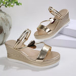 Women's Wedges Sandals Luxury Platform Slippers Sexy 2026 Women Shoes Shiny High Heels Women Beach Shoes