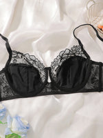 Women's embroidered lace plus size bra with steel ring gathering push up underwear suitable for full figured women MR2679