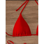 S - XL Sexy 3D Flowers Halter Strappy Bikini Women Swimwear Female Swimsuit Two-Pieces Bikini Set Bather Bathing Suit Swim V5297