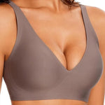 Pink Heart Seamless Wire-Free Comfortable Full-Cup Bra with Thin Molded Cups for Breathability and Support Beautiful Push Up Bra