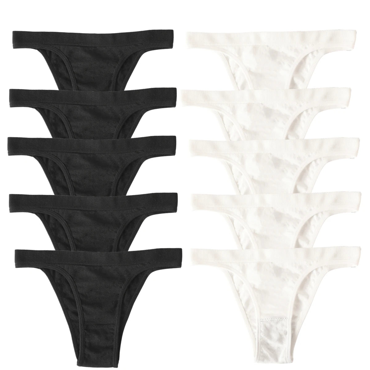 10Pcs/Set Women Seamless Panties Ribbed Underwear Sexy Lingerie High Leg Cut Female Sports Underpants Femme Thongs