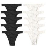 10Pcs/Set Women Seamless Panties Ribbed Underwear Sexy Lingerie High Leg Cut Female Sports Underpants Femme Thongs