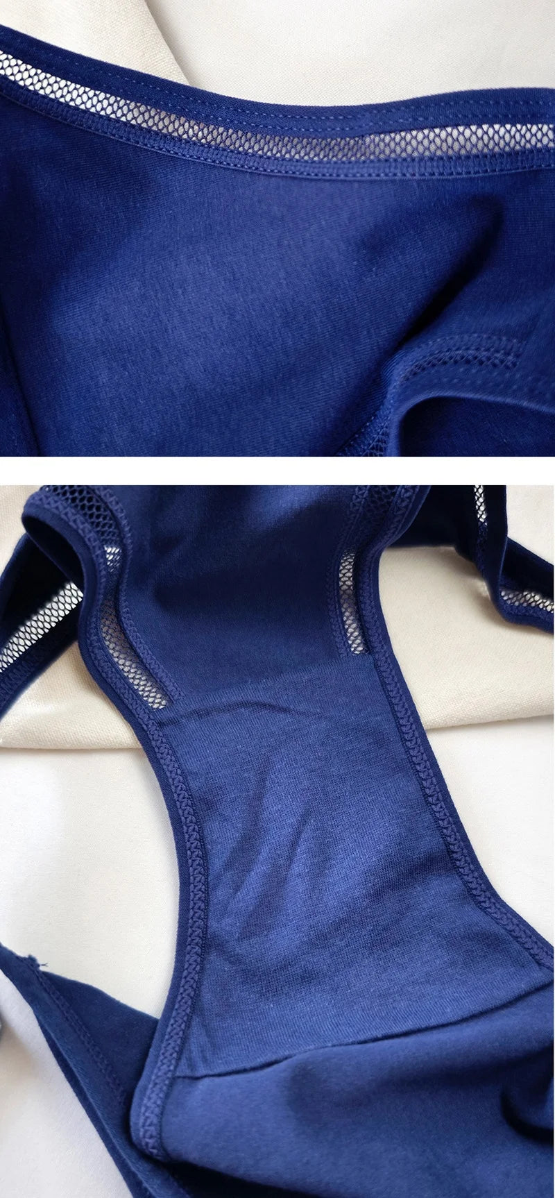 3Pcs/Set Women's Cotton Low-Rise Briefs with Mesh Side Panels Brazilian Panties Sexy Lingerie Comfy Breathable Underwear M-XL