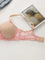 Women's Pink Lace Bra and Panty SetSoft Floral Lace Everyday Comfort Perfect for Casual Wear sexy Lingerie set B2631